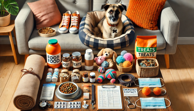 Happy dog relaxing in a clean, modern dog boarding facility with cozy beds, spacious play areas, and attentive staff ensuring comfort and care.