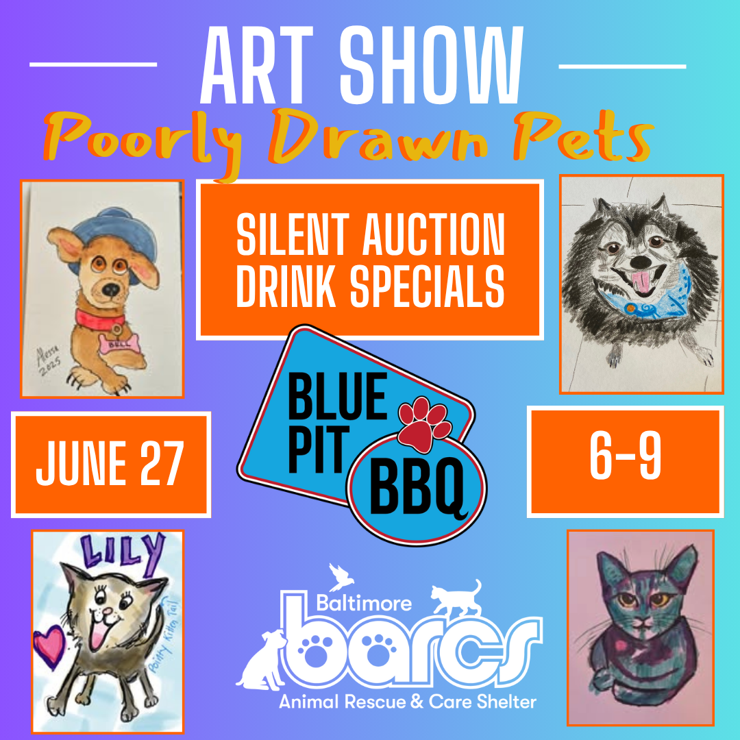 Art Show Poorly Drawn Pets at Blue Pit BBQ & Whiskey Bar