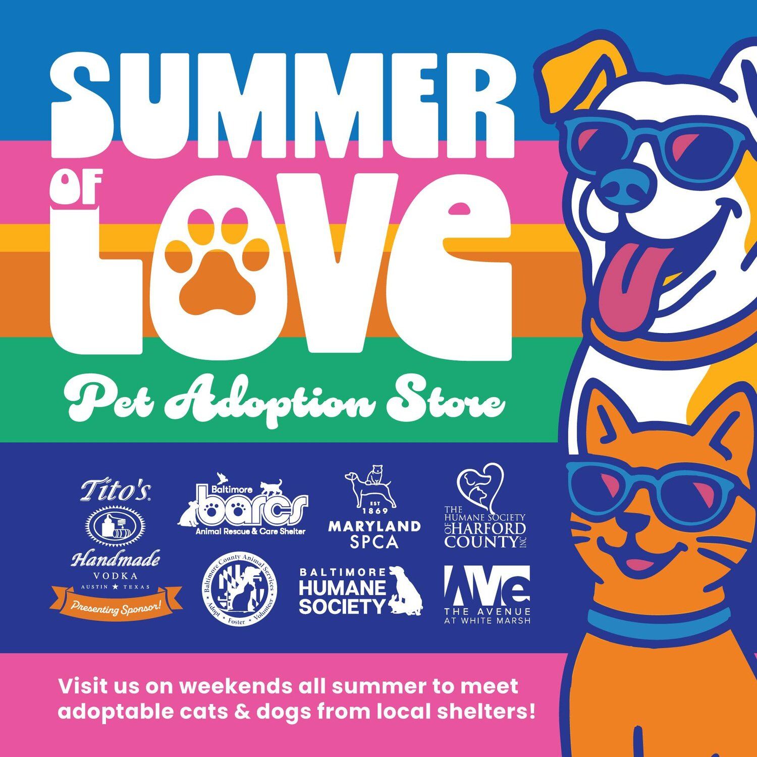 Summer of Love Pet Adoption Store at THE AVENUE at White Marsh